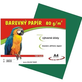 papier pre výtvarnú výchovu A4/100/80g tmavo zelený
